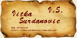 Vitka Surdanović vizit kartica